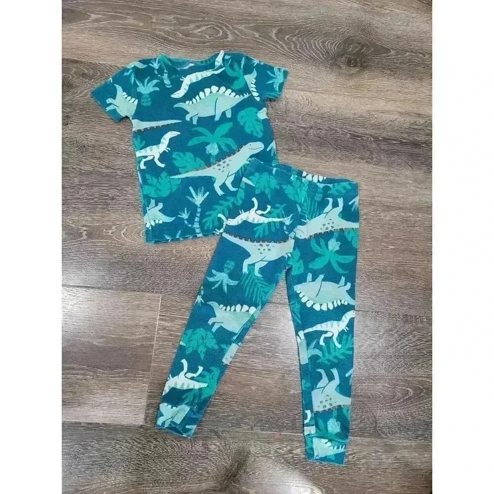 Carters Dinosaur Toddler Pajama Set size 2t pjs blue/green - Picture 1 of 2